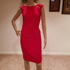 Cache Red Sleeveless Stretch Dress